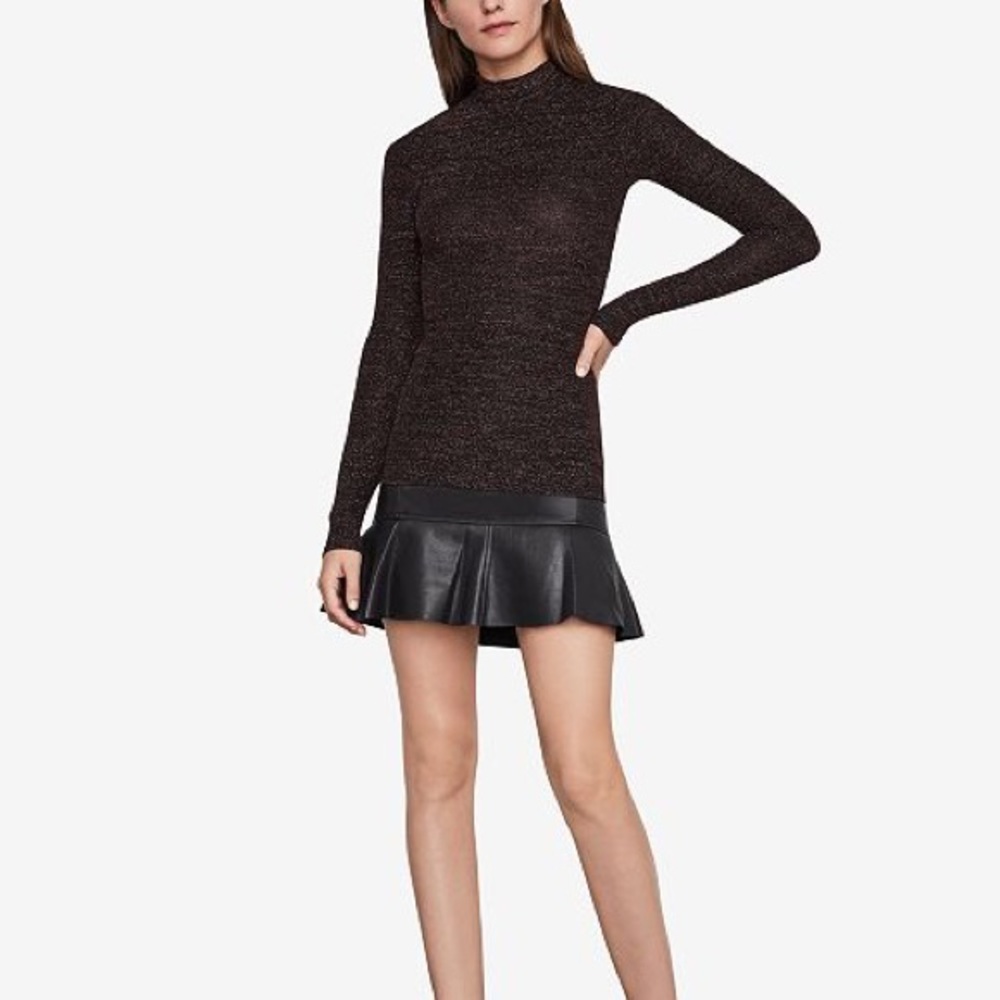 Brinne Metallic Turtleneck Top